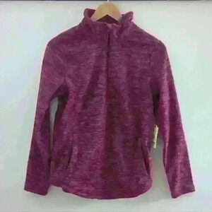 ST. JOHN'S BAY | Women's Deep Ruby  Fuchsia Pullover Fleece Sweater